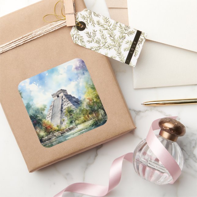 Adesivo Quadrado Chichen Itza (Presentear)