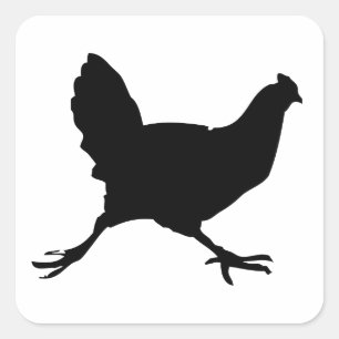 Adesivo Quadrado Chicken Silhouette