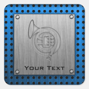 Adesivo Quadrado Chifre francês com aspecto metálico escovado