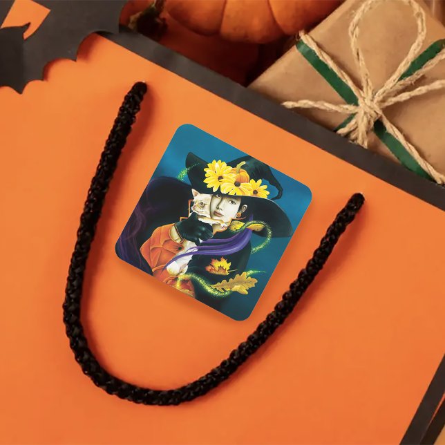 Adesivo Quadrado Chihuahua Dog Witeen Halloween (Criador carregado)