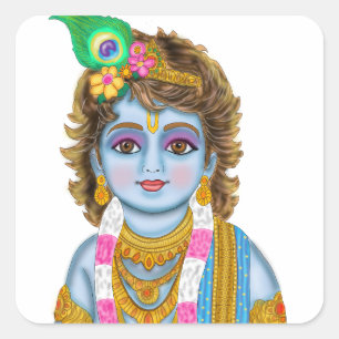 Adesivo Quadrado Child Krishna Sticker