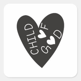Adesivo Quadrado Child of God Black Heart