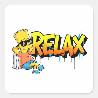 Adesivo Quadrado Chill Bart Relax Graffiti Urban Style Graphic Tee