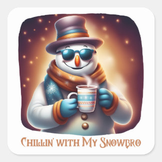 Adesivo Quadrado Chillin Com Meu Snowbro