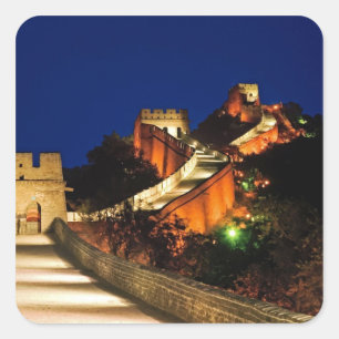 Adesivo Quadrado China, Badaling, Grande Muralha, vista de