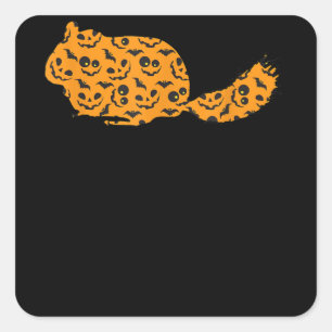 Adesivo Quadrado Chinchilla Easy Halloween Roedor preguiçoso