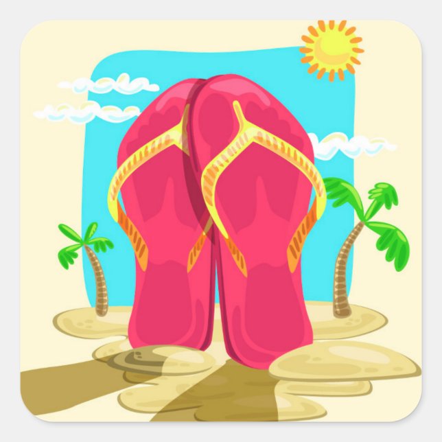 Adesivo Quadrado Chinelos (Frente)