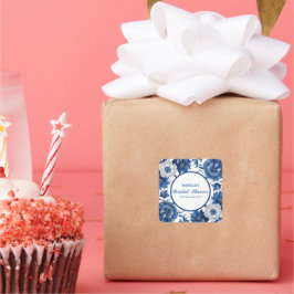 Adesivo Quadrado Chinoiserie azul e branca