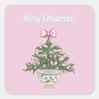 Adesivo Quadrado Chinoiserie Design Christmas Sticker