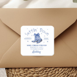 Adesivo Quadrado Chinoiserie Festa de Solteira 'Settlin' Down'