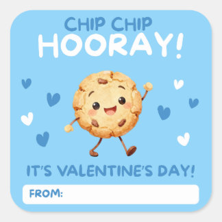 Adesivo Quadrado Chip, Chip, Hooray! Valentine Cookie Stickers