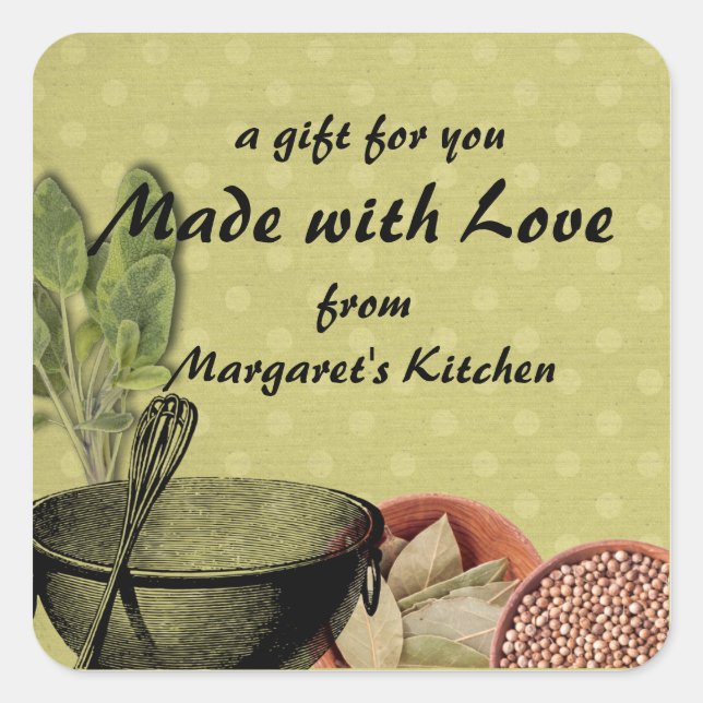 Adesivo Quadrado chique bowl whisky ervas aromáticas especiarias et (Frente)