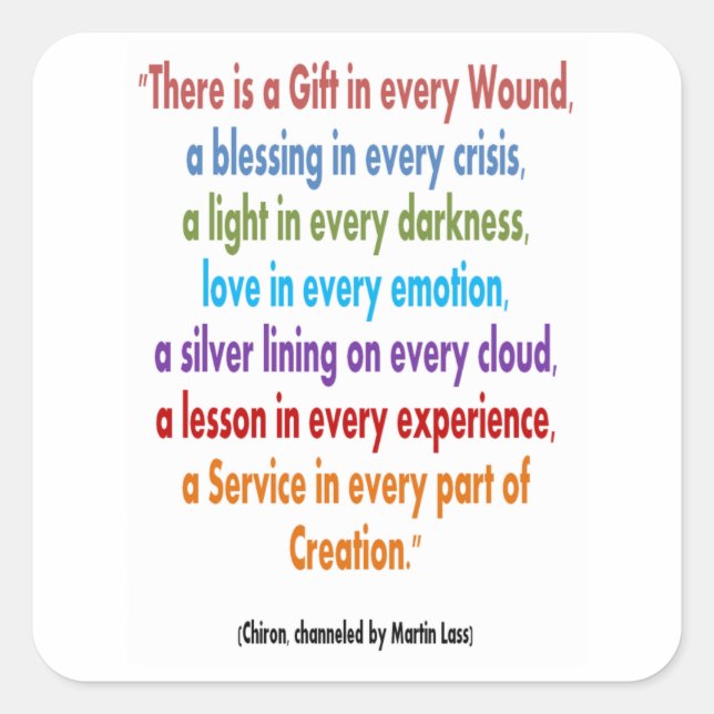 Adesivo Quadrado ChIRON Chennel : Palavras Sensíveis Mantêm-se na v (Frente)