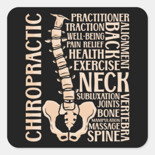 Adesivo Quadrado Chiropractic Spine Therapist Chiropractor Chiro