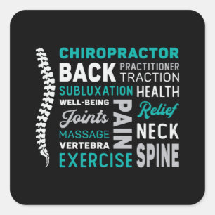 Adesivo Quadrado Chiropractor Spine Chiro Medicine