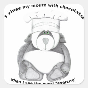 Adesivo Quadrado Chocolate de Chef de Panda Bear