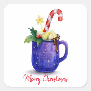 Adesivo Quadrado Chocolate quente e doce