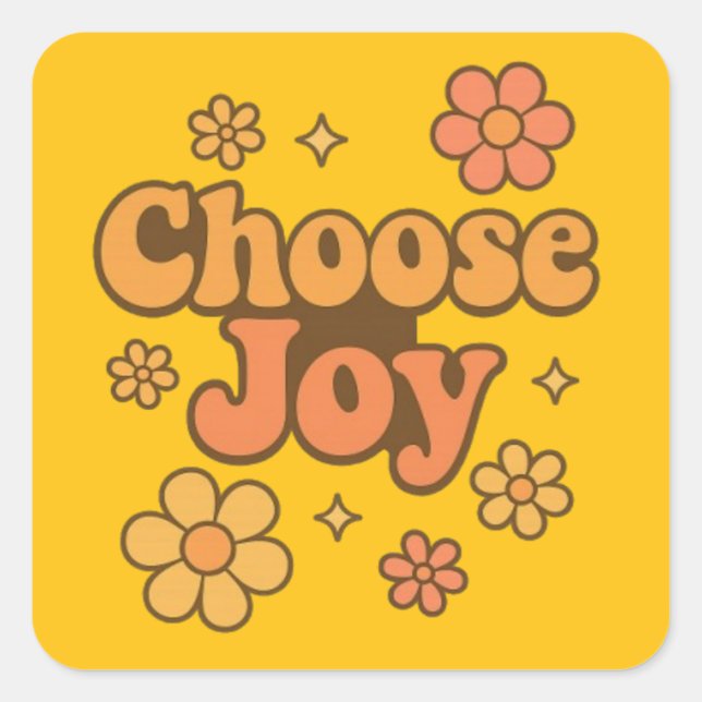Adesivo Quadrado Choose Joy Minimalist Art - Positive Mindset Print (Frente)