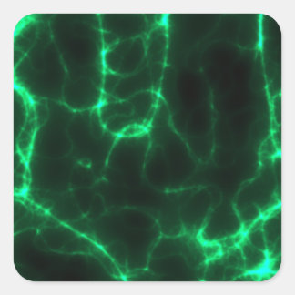 Adesivo Quadrado Choque elétrico em verde escuro