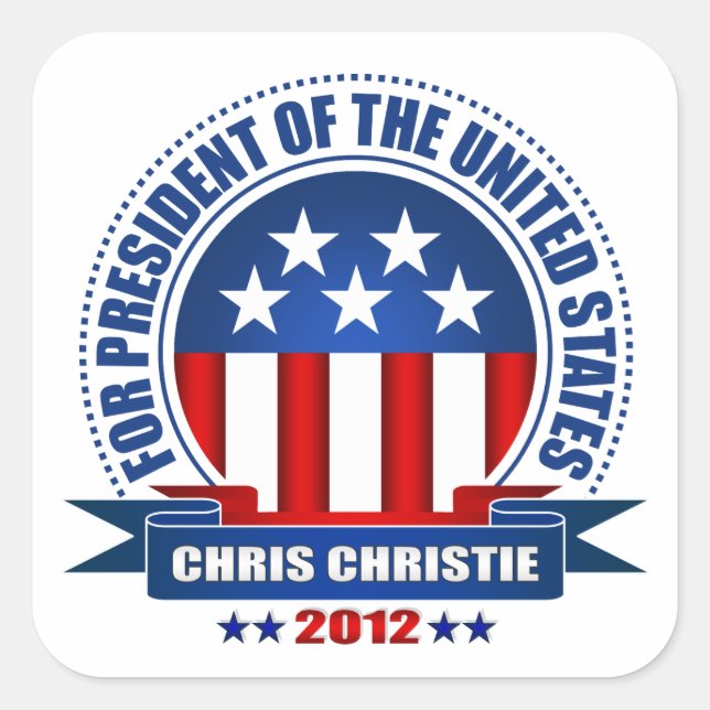 Adesivo Quadrado Chris Christie (Frente)