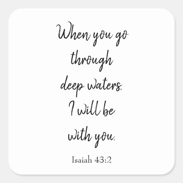 Adesivo Quadrado Christian Faith Deus estará com você (Frente)