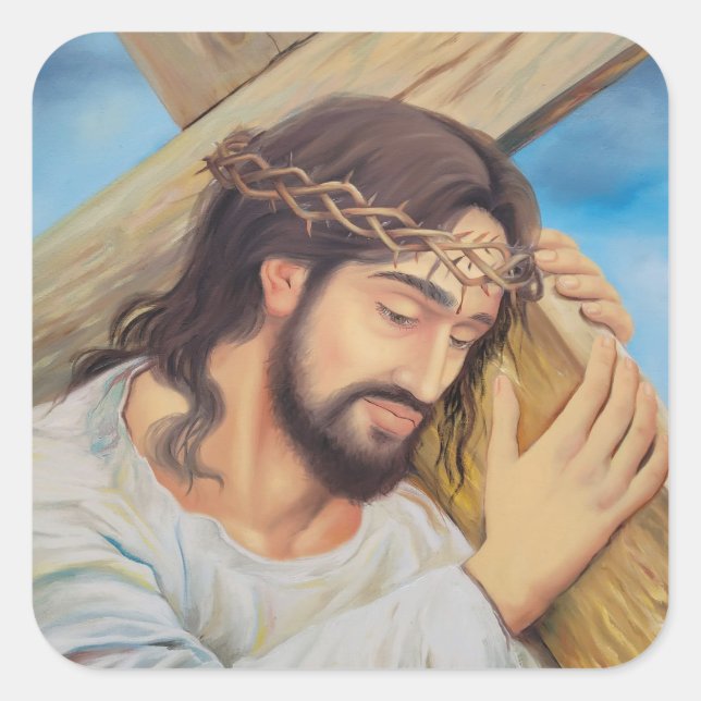 Adesivo Quadrado Christian Faith Jesus Cristo (Frente)