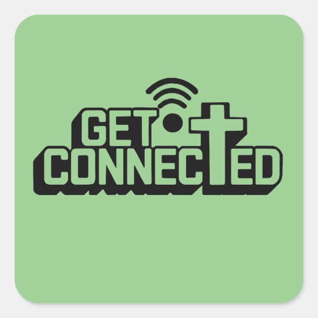 Adesivo Quadrado Christian Get Connected (Frente)