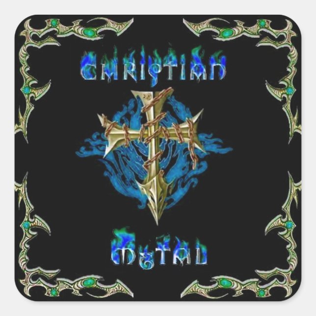 Adesivo Quadrado Christian Metal (Frente)