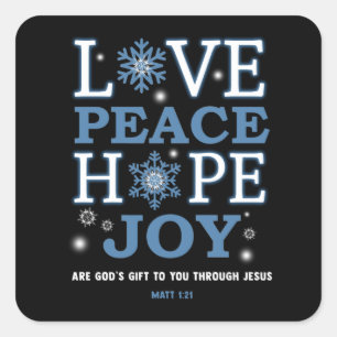 Adesivo Quadrado Christian Sticker (Quadrado) - Joy da Esperança d