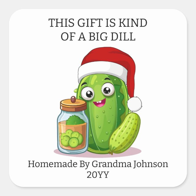 Adesivo Quadrado Christmas Big Dill Gift (Frente)