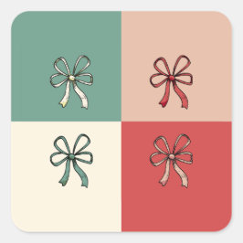 Adesivo Quadrado christmas bow conquette