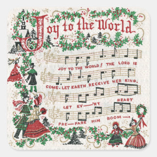 Adesivo Quadrado Christmas Carol Joy to the World