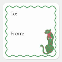 Christmas Cheetah Gift Sticker