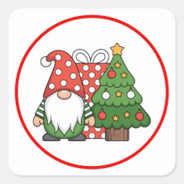 Adesivo Quadrado Christmas Gnome Santa Sticker Pack Cute Holiday De