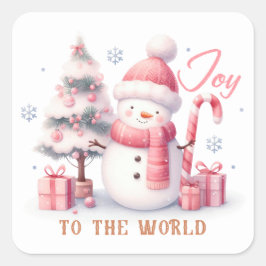 Adesivo Quadrado Christmas Joy to the World Square Sticker