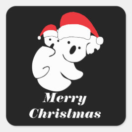 Adesivo Quadrado Christmas Koala Bears
