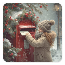 Christmas mailbox cute festive winter holiday art
