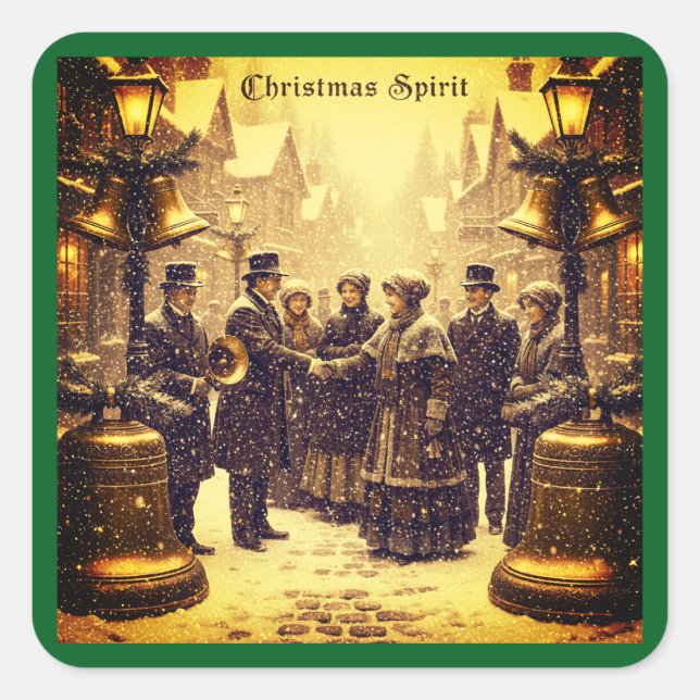 ADESIVO QUADRADO CHRISTMAS SPIRIT TRADITIONAL DESIGN (Frente)
