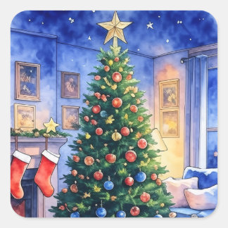Adesivo Quadrado Christmas Sticker