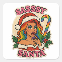 Adesivo Quadrado Christmas Sticker – Drag Queen Holiday Pride