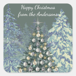 Adesivo Quadrado Christmas Sticker - Elegant Style