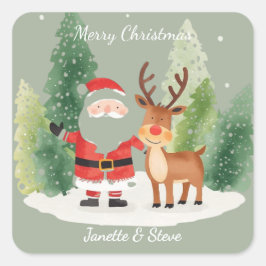 Adesivo Quadrado Christmas Sticker - Festive fun from a couple 