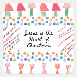 Adesivo Quadrado Christmas Stickers