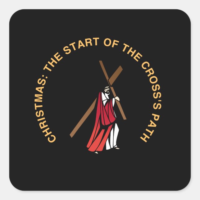 Adesivo Quadrado Christmas: The Start of the Cross's Path (Frente)