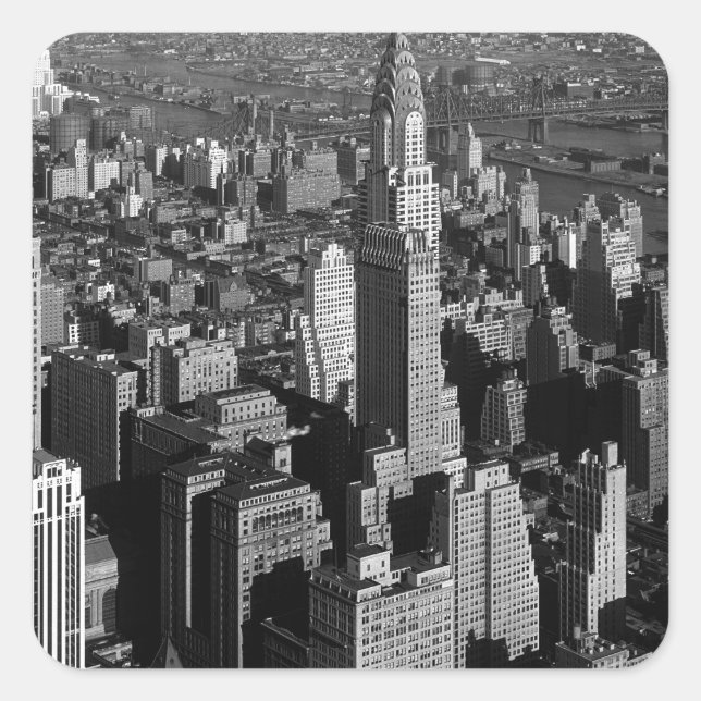 Adesivo Quadrado Chrysler Building New York Manhattan (Frente)