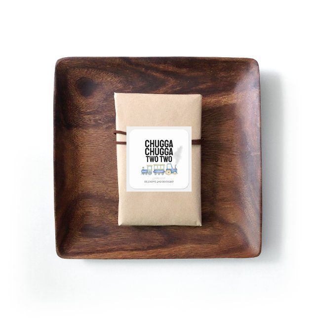 Adesivo Quadrado Chugga Chugga Dois | Aniversário | Vinheta de Favo (Criador carregado)