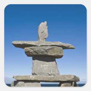 Adesivo Quadrado Churchill, Manitoba. Inukshuk