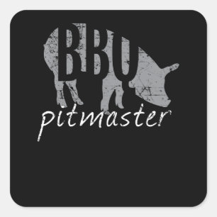 Adesivo Quadrado Churrasco CHURRASCO Pitmaster Pig Grill Fars Day