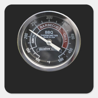 Adesivo Quadrado CHURRASCO Fumador 225 Graus de Temperatura Perfeit