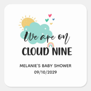 Adesivo Quadrado Chuva de Amor Baby Shower